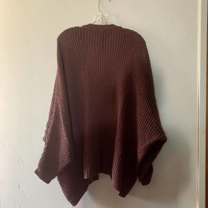charlotte russe purpleish brown knitted flowy cardigan size small it's oversized